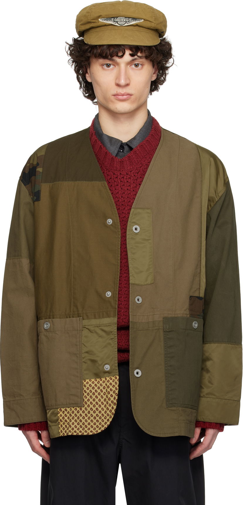 Tuulitakki Comme des Garçons Homme Multi Fabric Mix Jacket Vihreä | HO-J017-051