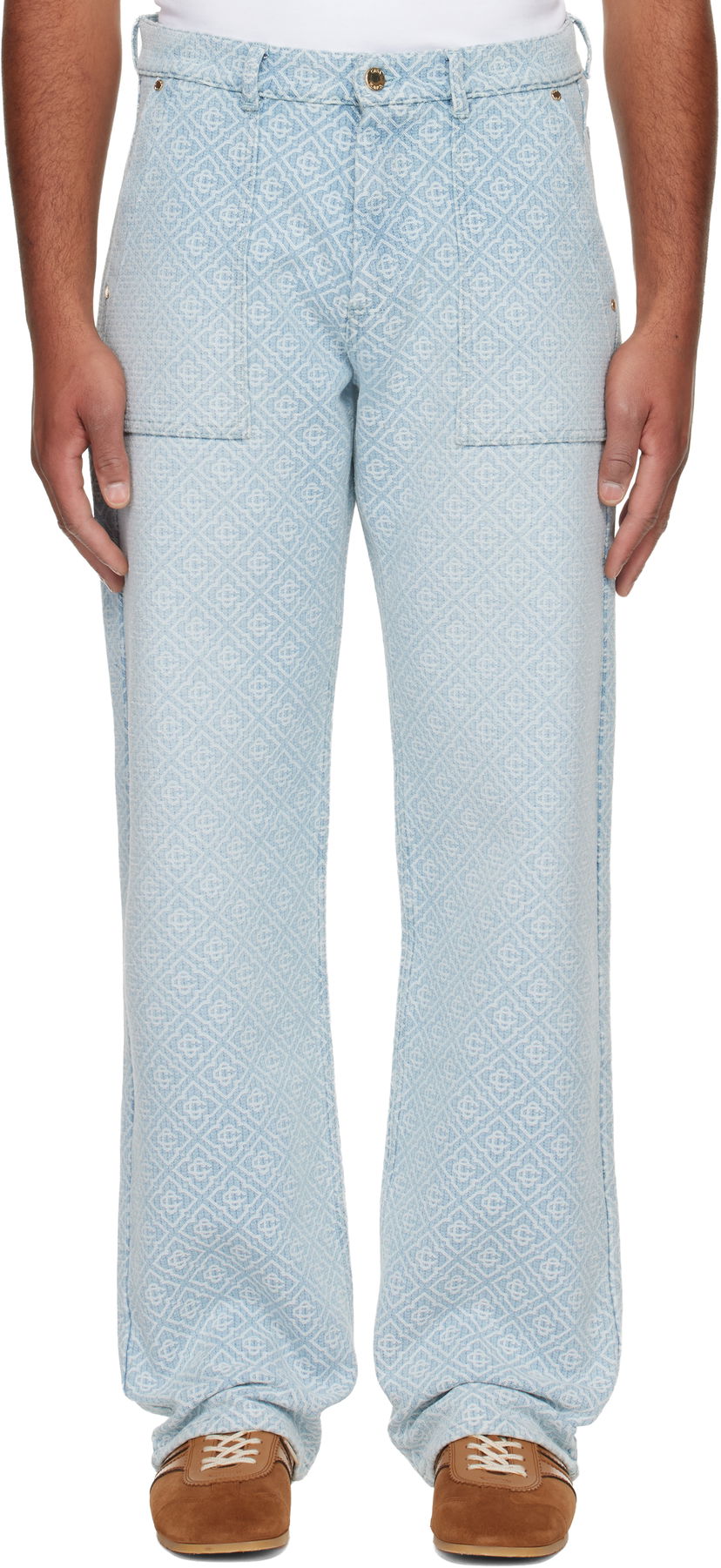 Jeans Casablanca Casablanca Relaxed Monogram Jeans Sininen | MPF25-TR-331-01