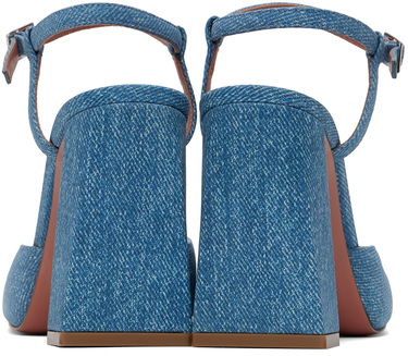 Tennarit ja kengät Amina Muaddi Suede Printed Denim Heels Sininen | CHARLOTTE PUMP BLOCK PRINTED, 1