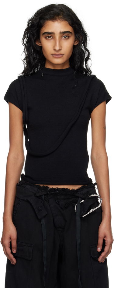T-paita Ottolinger Ottolinger Deconstructed Knit T-shirt Musta | 107-106107-01, 0