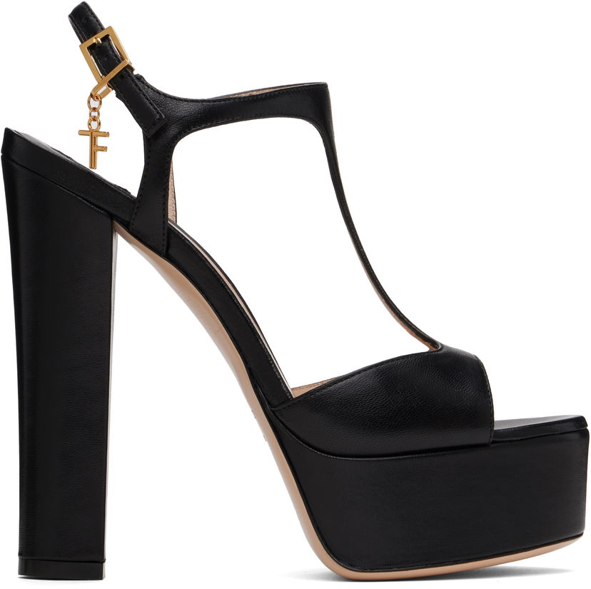 Asusteet Tom Ford TOM FORD Nappa Leather Lux Heeled Sandals Musta | W3560-LSP002G
