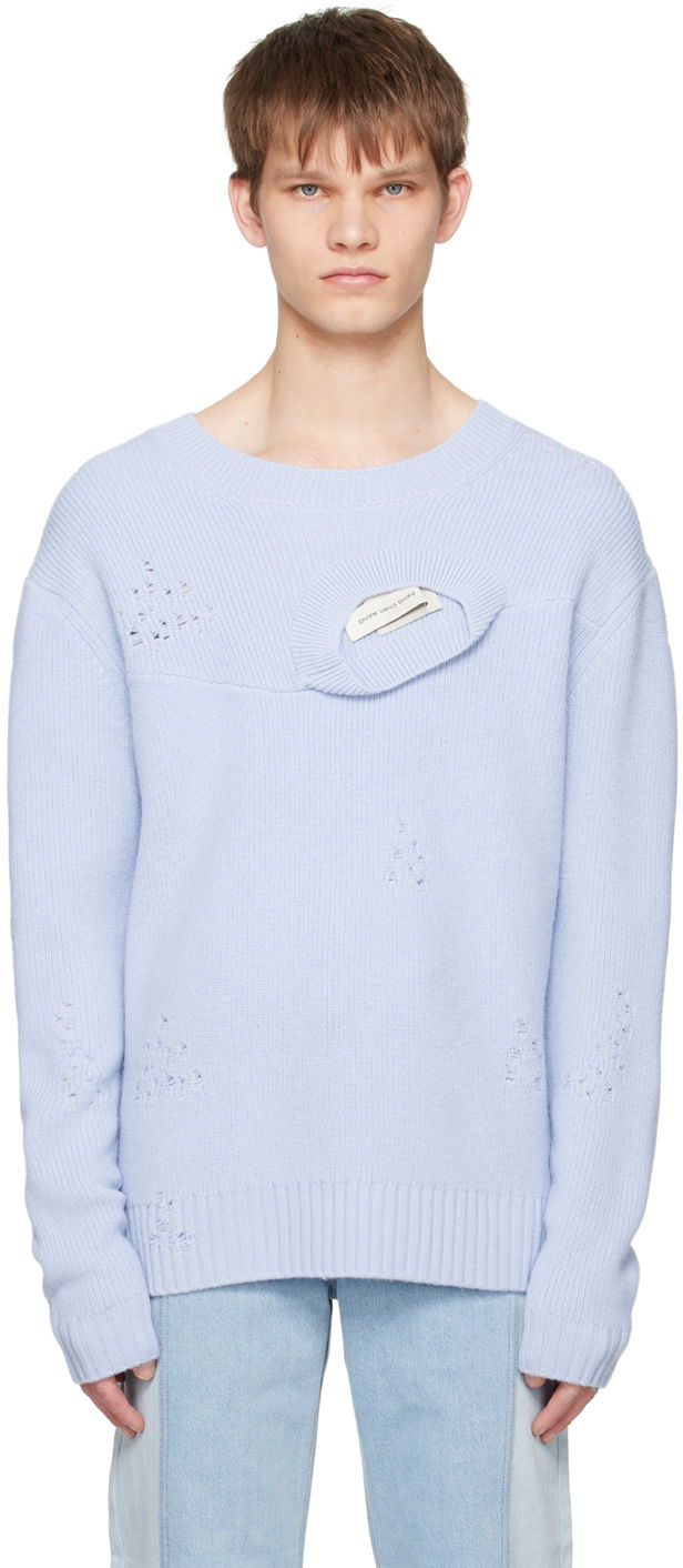Villapaita Feng Chen Wang Feng Chen Wang Distressed Sweater Sininen | FUS15KT05