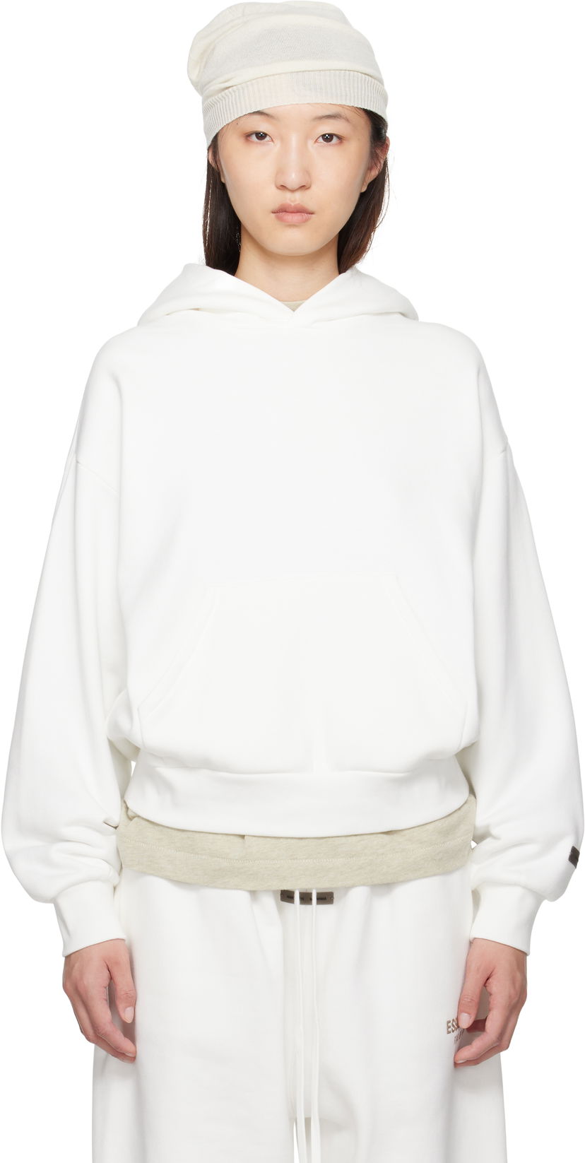 Huppari Fear of God Fear of God ESSENTIALS Classic Fit Hoodie Valkoinen | 192SP255544FW