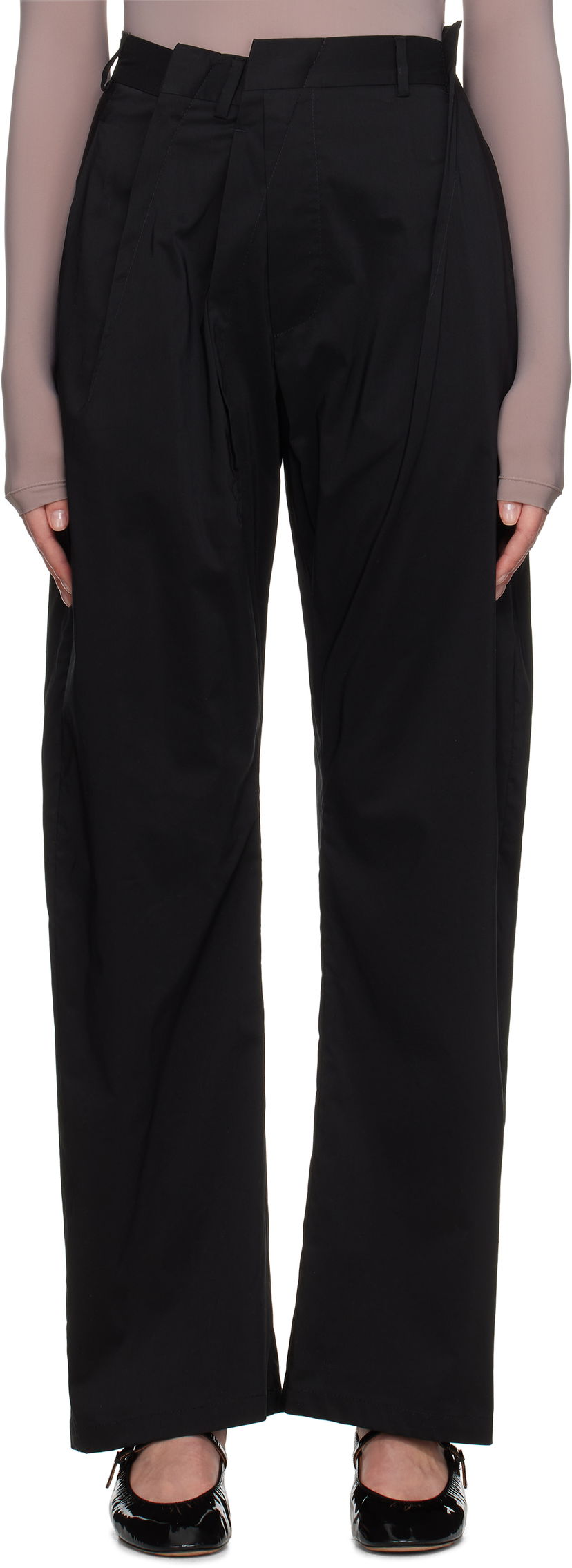 Housut Maison Margiela MM6 Maison Margiela Shirting Darting Trousers Musta | S52KA0530 M35043