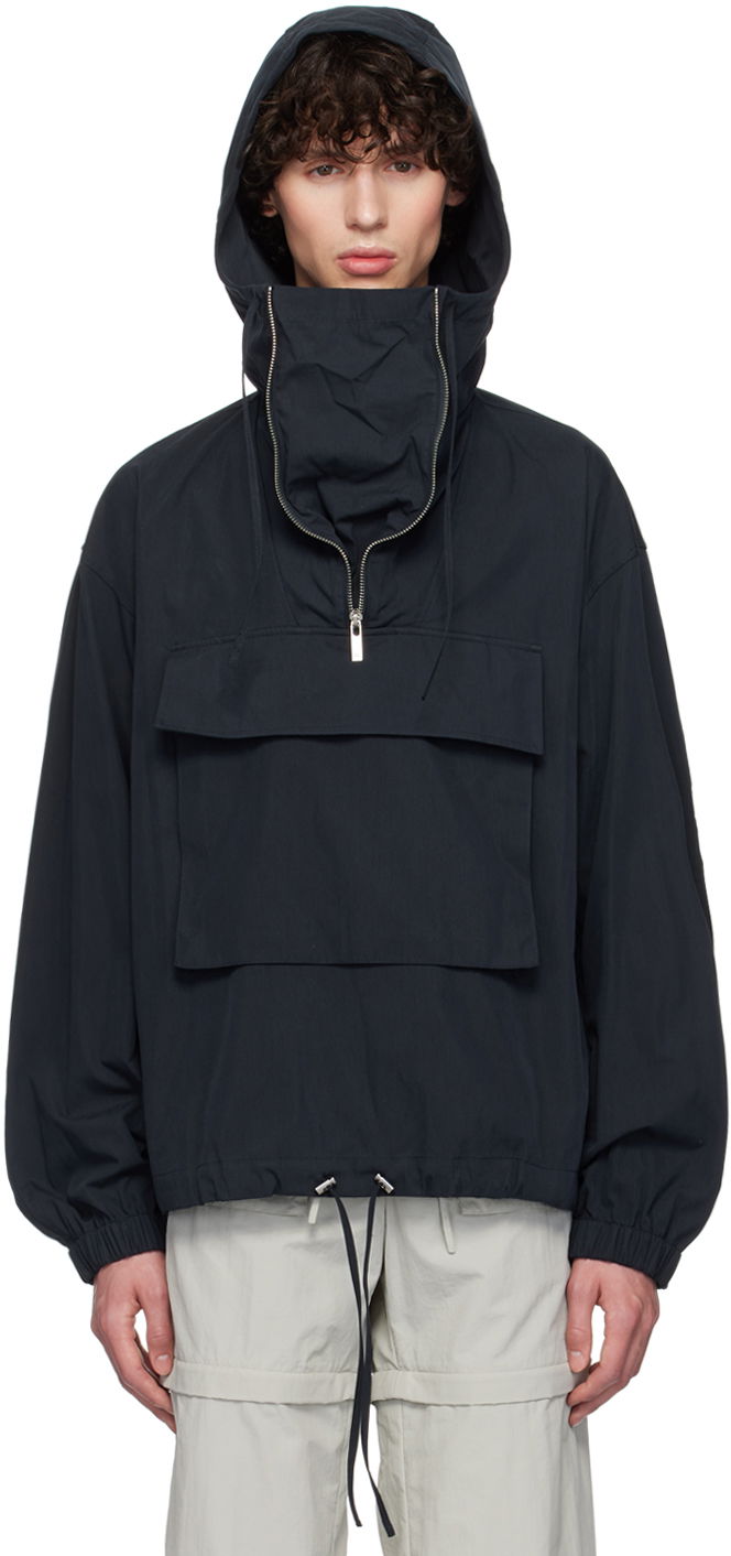 Tuulitakki Helmut Lang Gusset Hooded Jacket Tummansininen | O04HM101