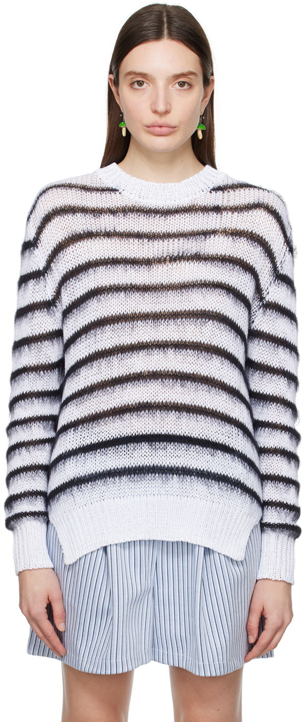 Villapaita Marni Striped Sweater Violetti | GCMD0511Q0 UFCB21