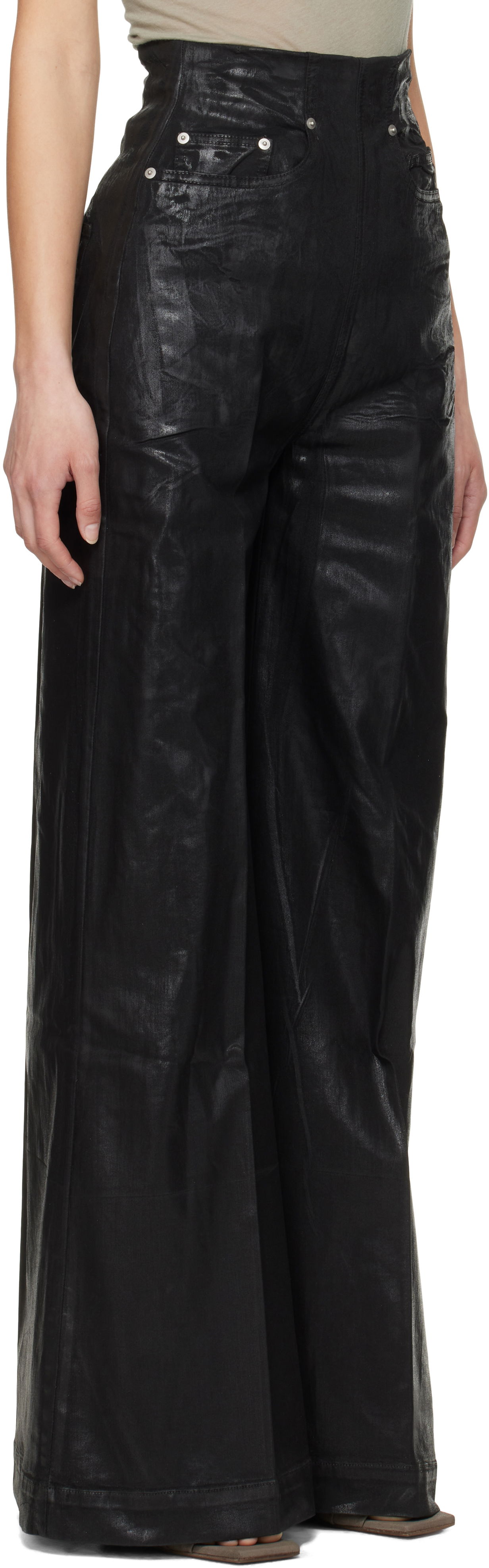 Housut Rick Owens Rick Owens DRKSHDW Hollywood Dirt Cooper Flare Jeans Musta | DS01E3303 SCF, 1