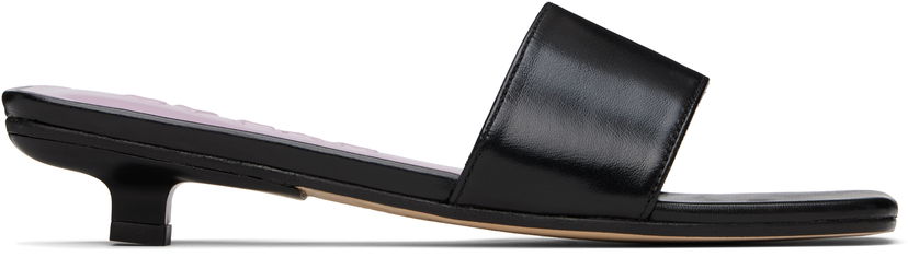 Kengänhoito BY FAR BY FAR Ceni Creased Leather Heeled Sandals Musta | MWFHO014LL002BK001PL