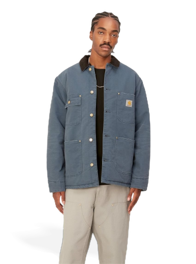 Takit Carhartt WIP OG Chore Coat "Ore / Black aged canvas" Tummansininen | I027357_1QF_3K
