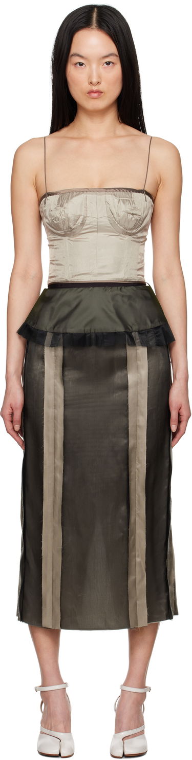 Hame Maison Margiela Maison Margiela Silk Midi Dress with Peplum Vihreä | S51DD0025 MTN057, 0