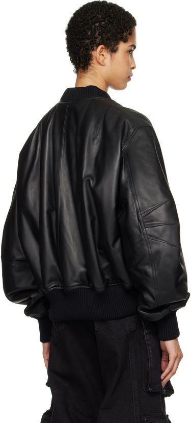Bomber-takki The Attico The Attico Anja Leather Bomber Jacket Musta | 250WCB00004 LBT128AA, 2