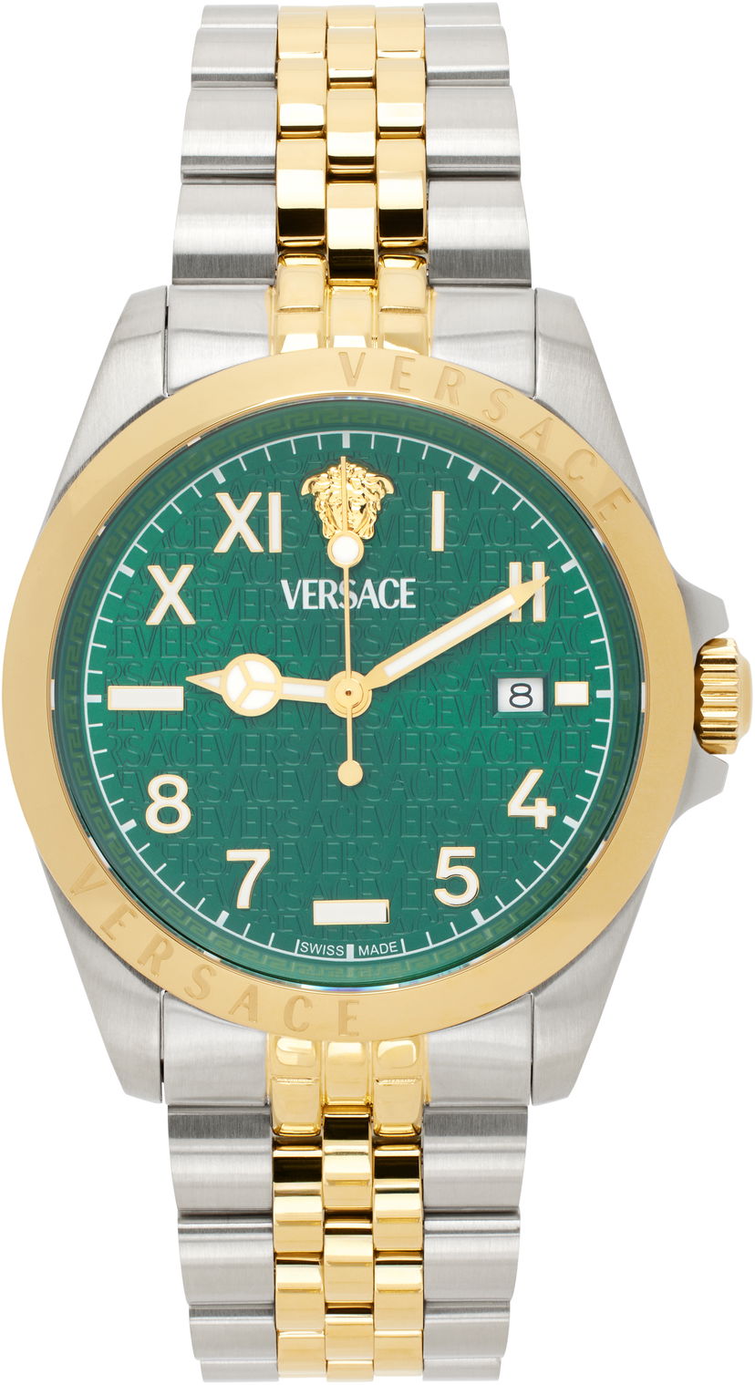 Katsella Versace Green Dial & Gold & Silver Bracelet Watch Vihreä | VE9H00524