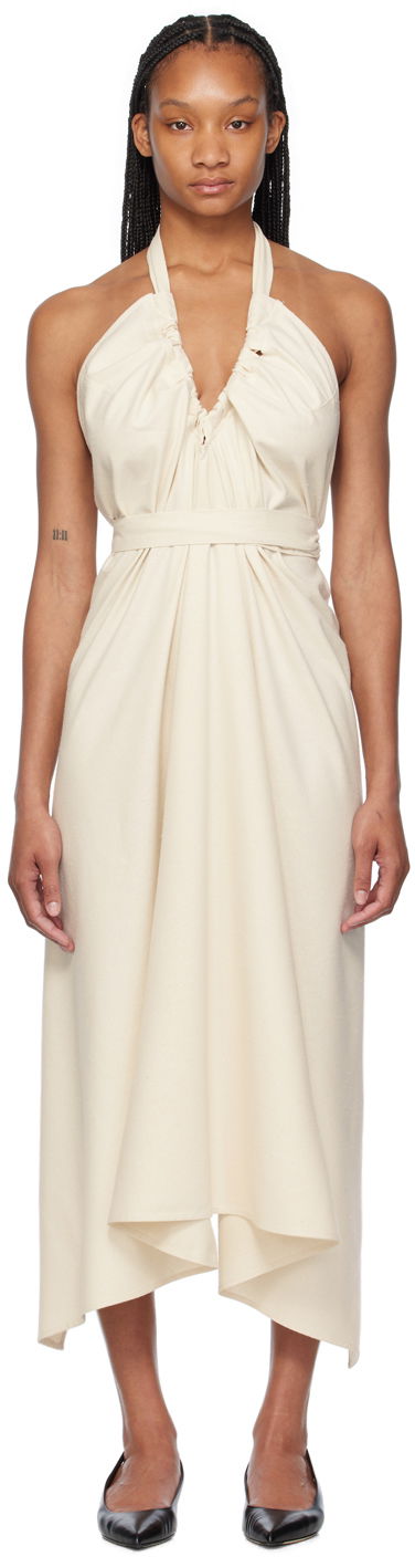 Mekko Baserange Baserange Node Halter Neck Maxi Dress Beige | DRNO-WS-SU24