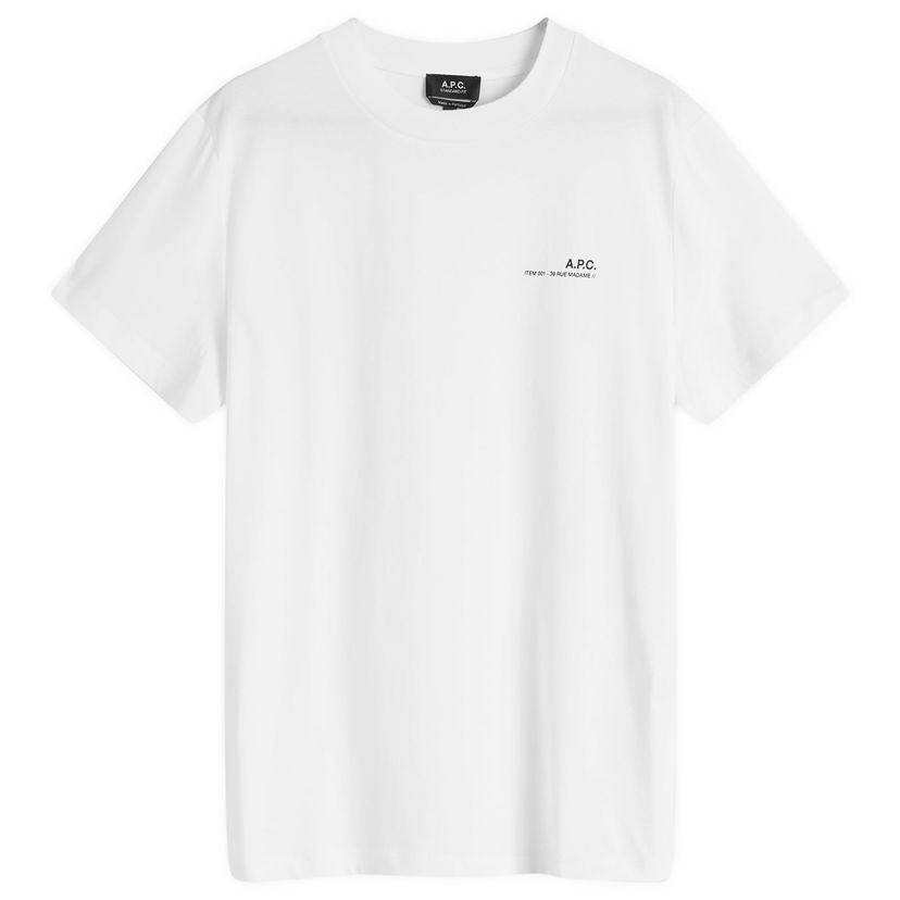 T-paita A.P.C. Item Logo T-Shirt Valkoinen | COHBO-M26404-TAG