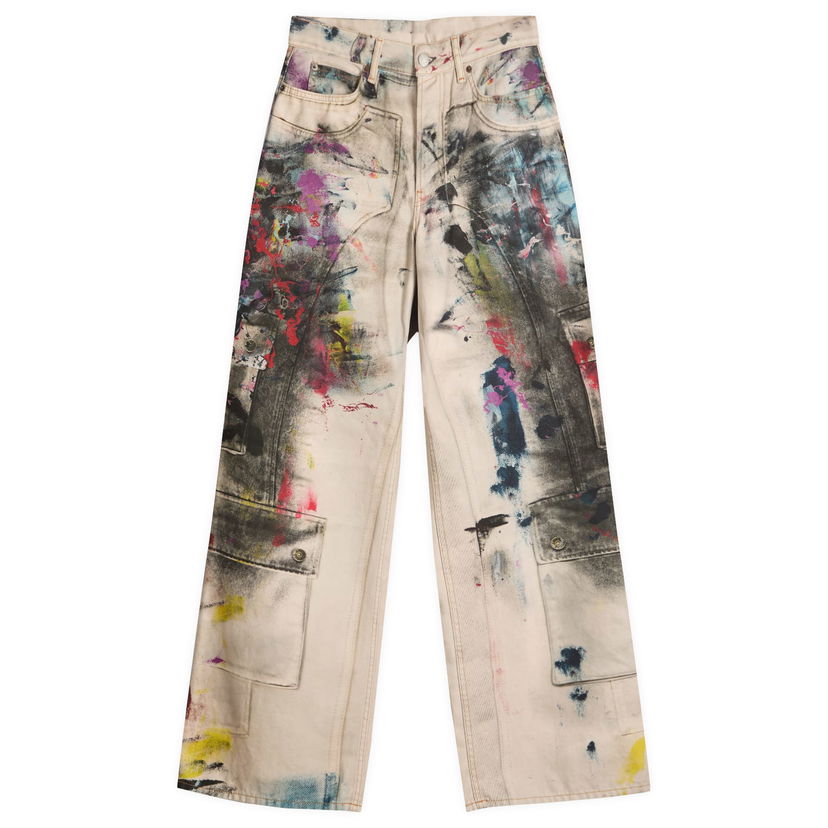 Jeans Acne Studios 1981 U Painter Printed Decorator Jeans, Size X-Small Beige | CK0133-AOL