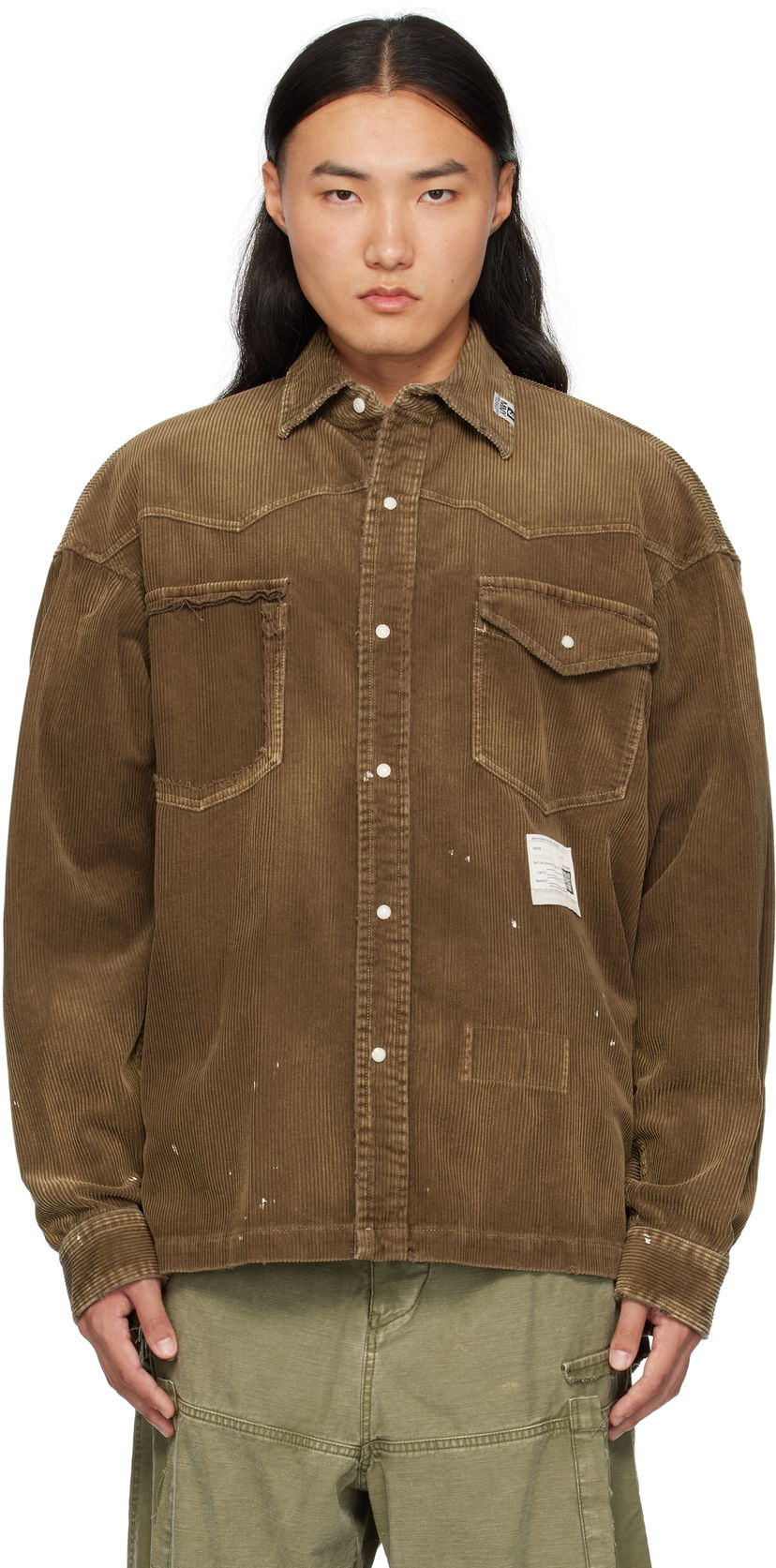 Paita Maison MIHARA YASUHIRO Corduroy Shirt Ruskea | A13SH086