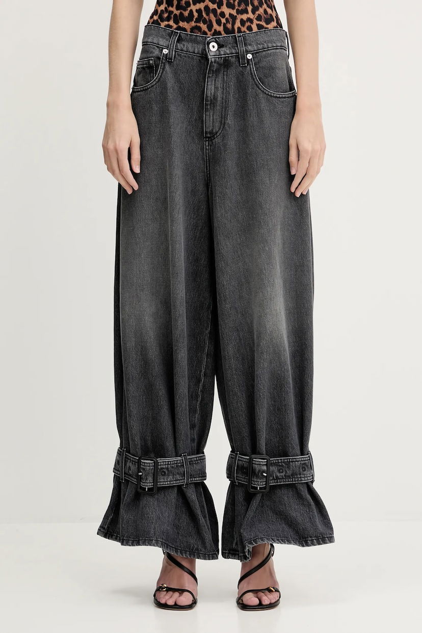 Jeans JW Anderson JW Anderson Buckled Cuff High Waist Jeans Musta | DT0109.PG1745.929