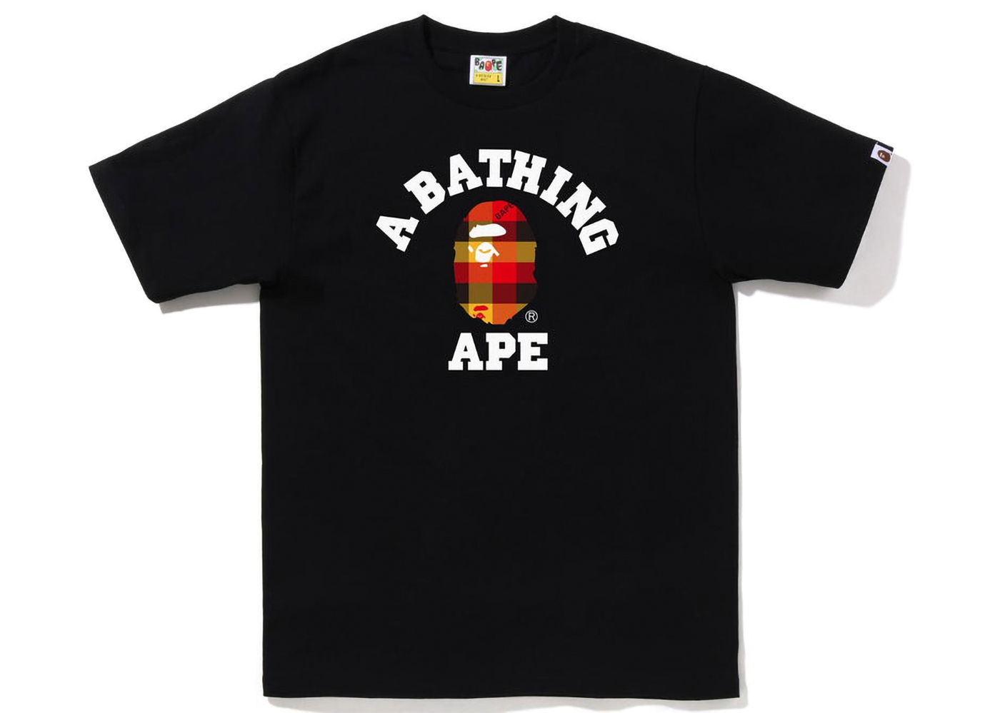 T-paita BAPE Block Check College Tee Musta | 1I80-110-032, 0