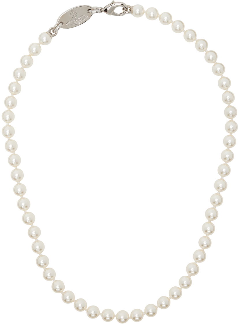 Kaulakoru Vivienne Westwood Vivienne Westwood Stuart Pearl Necklace Valkoinen | 63010087-02P155-IM