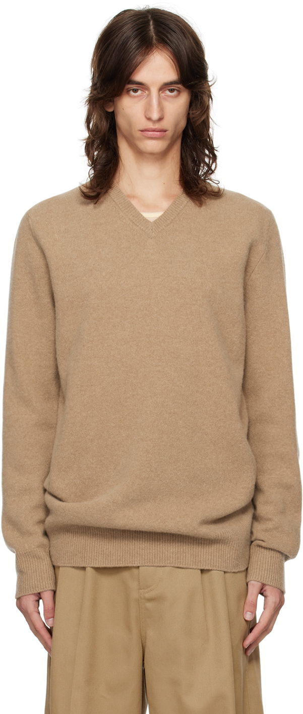 Villapaita Maison Margiela V-Neck Sweater Ruskea | S50HN0006 M13058
