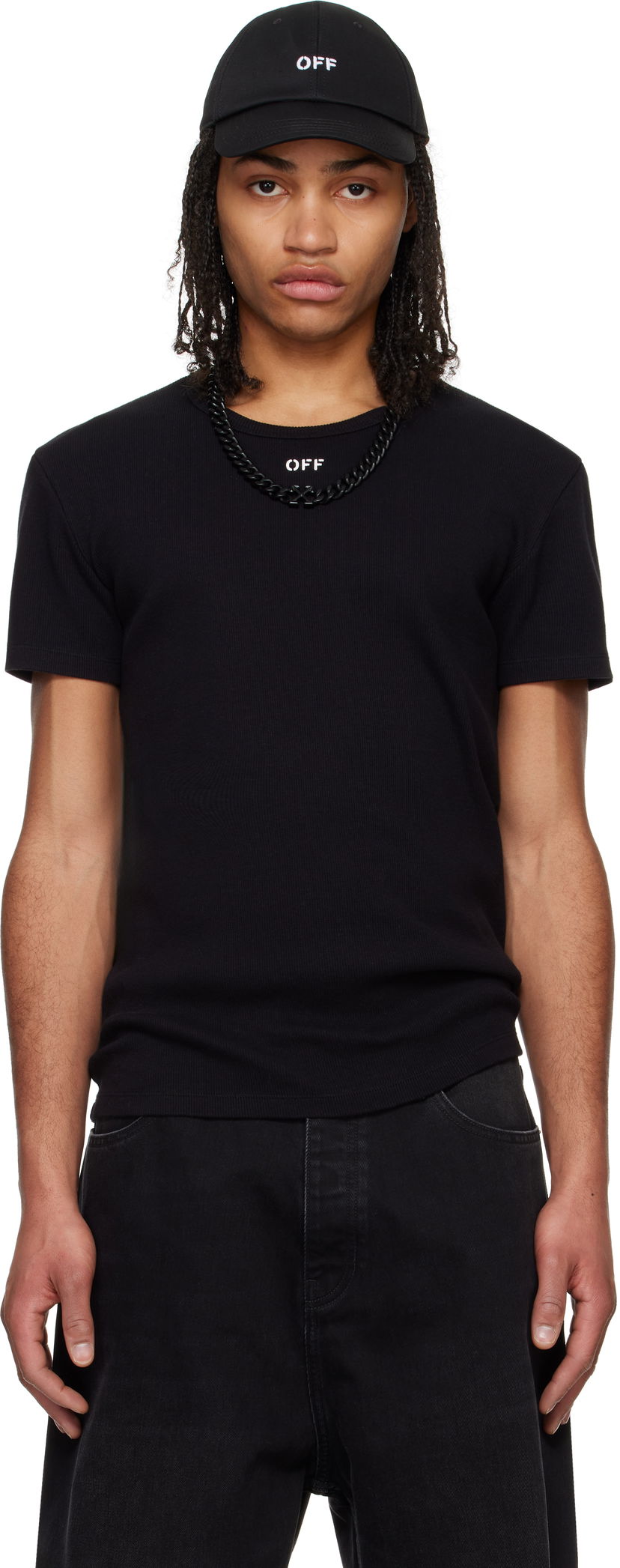 T-paita Off-White Off-White Stamp Rib T-Shirt Musta | OMUY007C99JER0011001