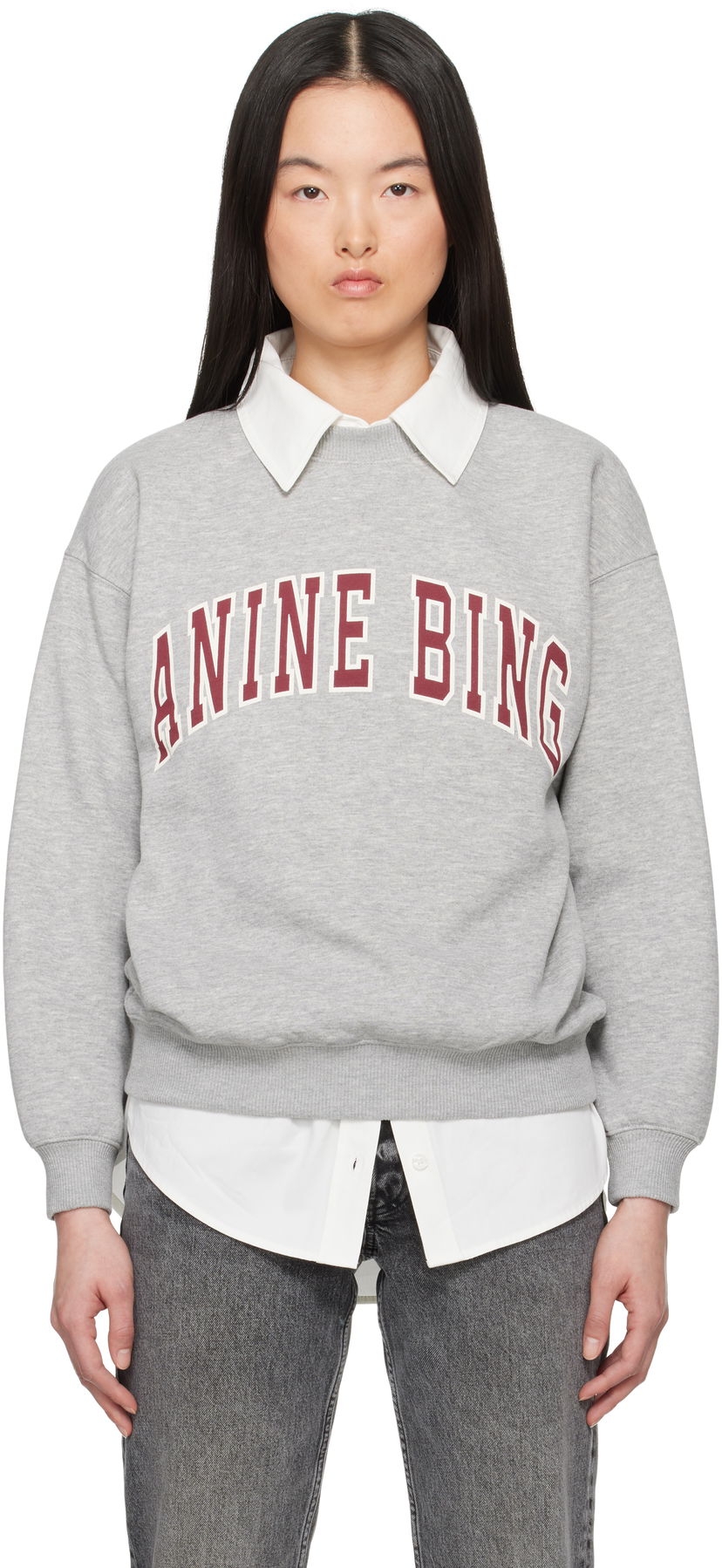 Villapaita Anine Bing Anine Bing Spencer Sweatshirt Harmaa | A-08-11451-GRM1
