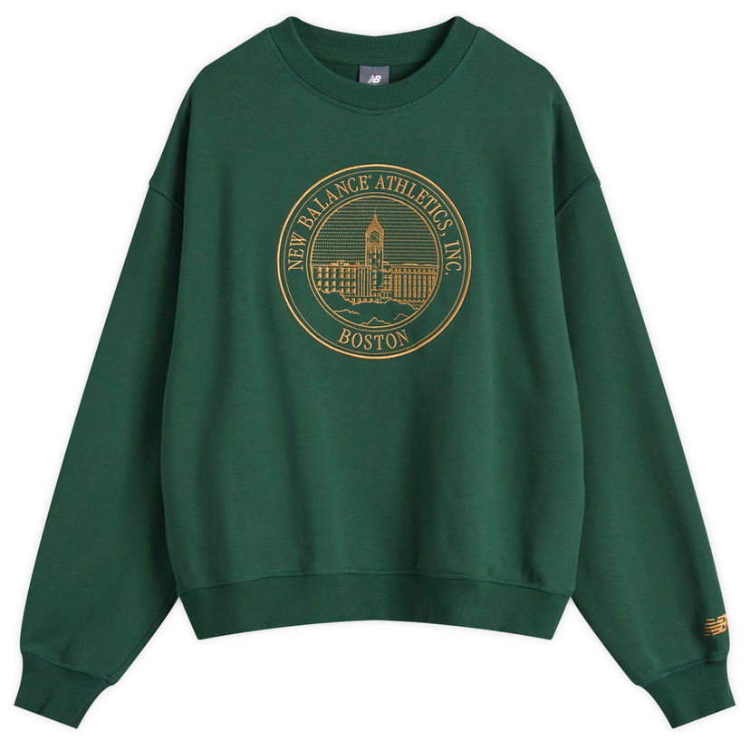 Huppari New Balance Varsity Oversized Crewneck Sweatshirt Vihreä | WT43553-NWG