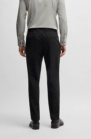 Housut BOSS Slim-Fit Performance-Stretch Jersey Trousers Musta | 50502477, 1