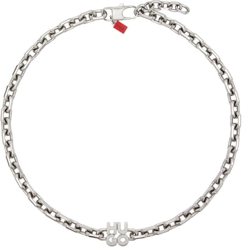 Kaulakoru BOSS Chain Necklace With Logo Pendant Metallinen | 50536254