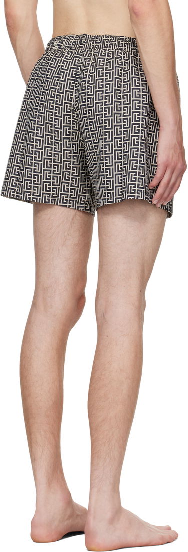 Uimapuvut Balmain Balmain Monogram Swim Shorts Beige | BWB641500, 2