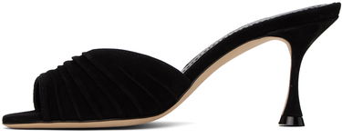 Asusteet Manolo Blahnik Manolo Blahnik Pirua Suede Heeled Mules Musta | 423-1671, 2