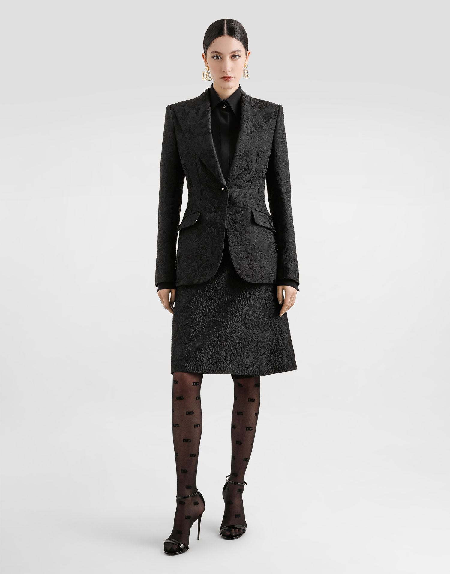 Takki Dolce & Gabbana Dolce & Gabbana Turlington Brocade Jacket Musta | F29UCTGDDBTN0000, 1