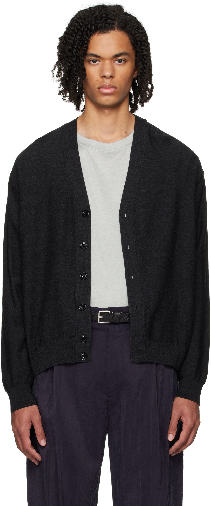 Villapaita LEMAIRE Relaxed Cardigan Musta | TO1082 LK087