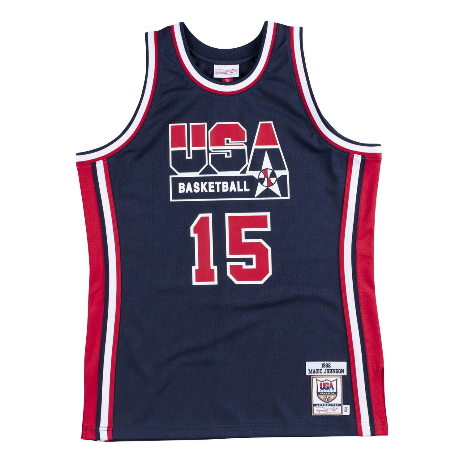 Jersey Mitchell & Ness Team USA 1992 'Magic Johnson 15' Jersey Sininen | AJY4GS18413-USANAVY92EJH, 0