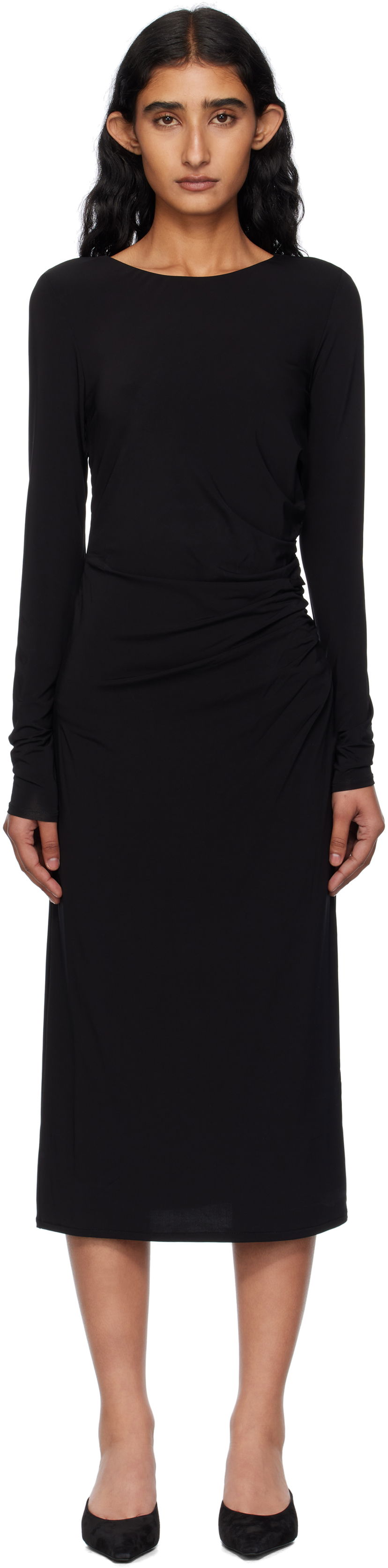 Mekko Max Mara Max Mara Zitto Midi Dress Musta | 2526626031600
