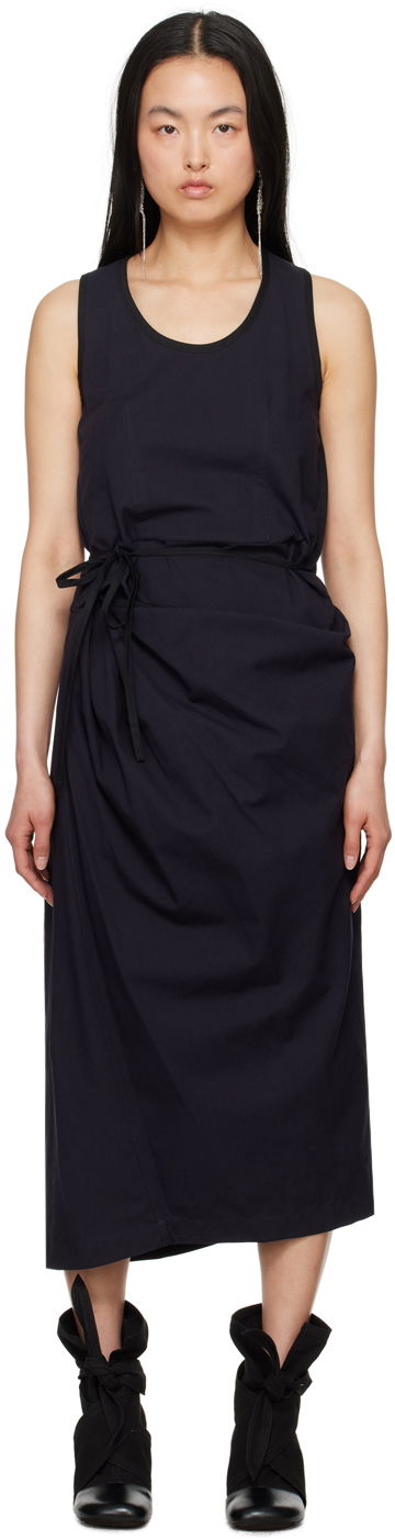 Mekko LEMAIRE Wrap Midi Dress Musta | DR1053 LF1253