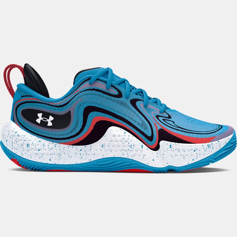 Koripallo Under Armour Unisex Spawn 6 Basketballschuhe Capri / Rot Solstice / Weiß 44.5 Turkoosi | 3027259-400