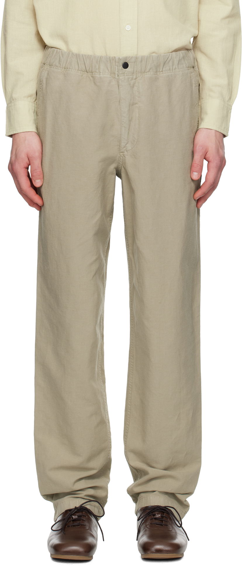 Housut NORSE PROJECTS Norse Projects Ezra Relaxed Cotton Linen Trousers Beige | N25-0420