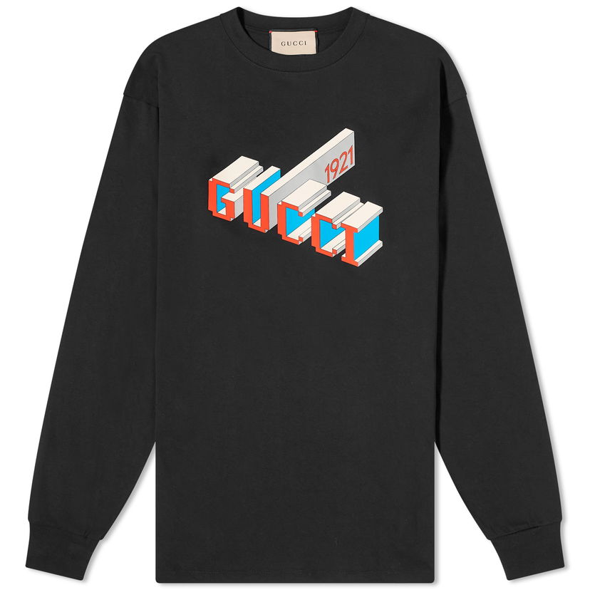 Villapaita Gucci 3D Logo Crewneck Musta | 774304-XJF69-1152