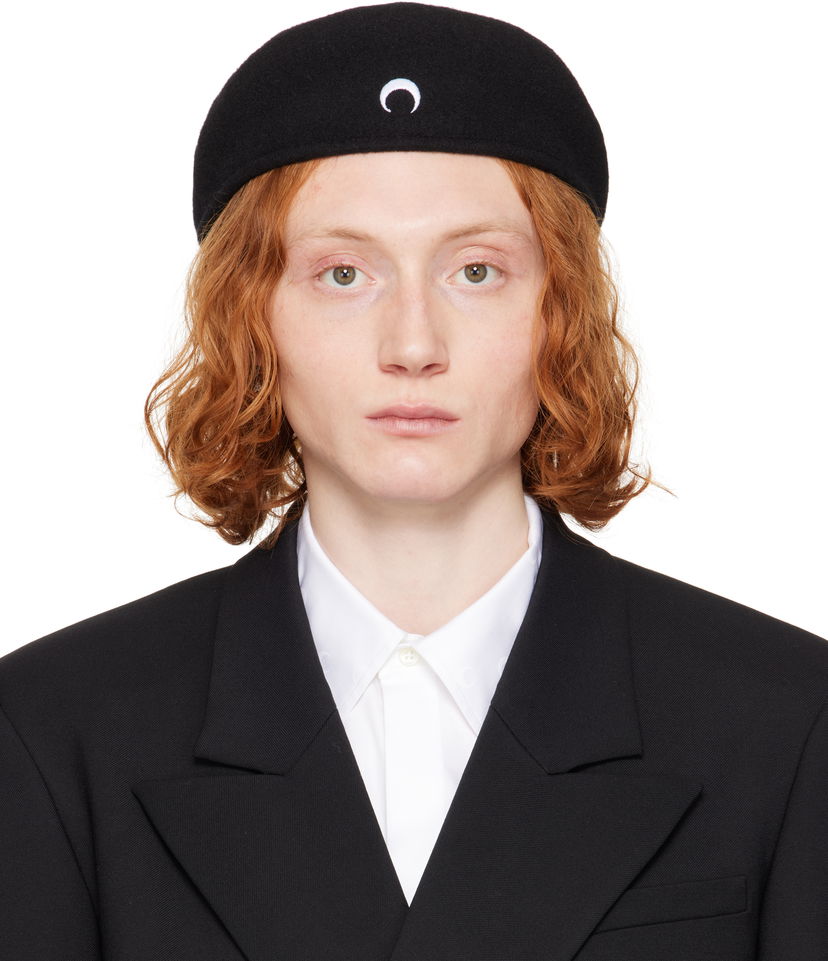 Barett Marine Serre Marine Serre Moon Felted Wool Beret Musta | UHG036A RWOV0015