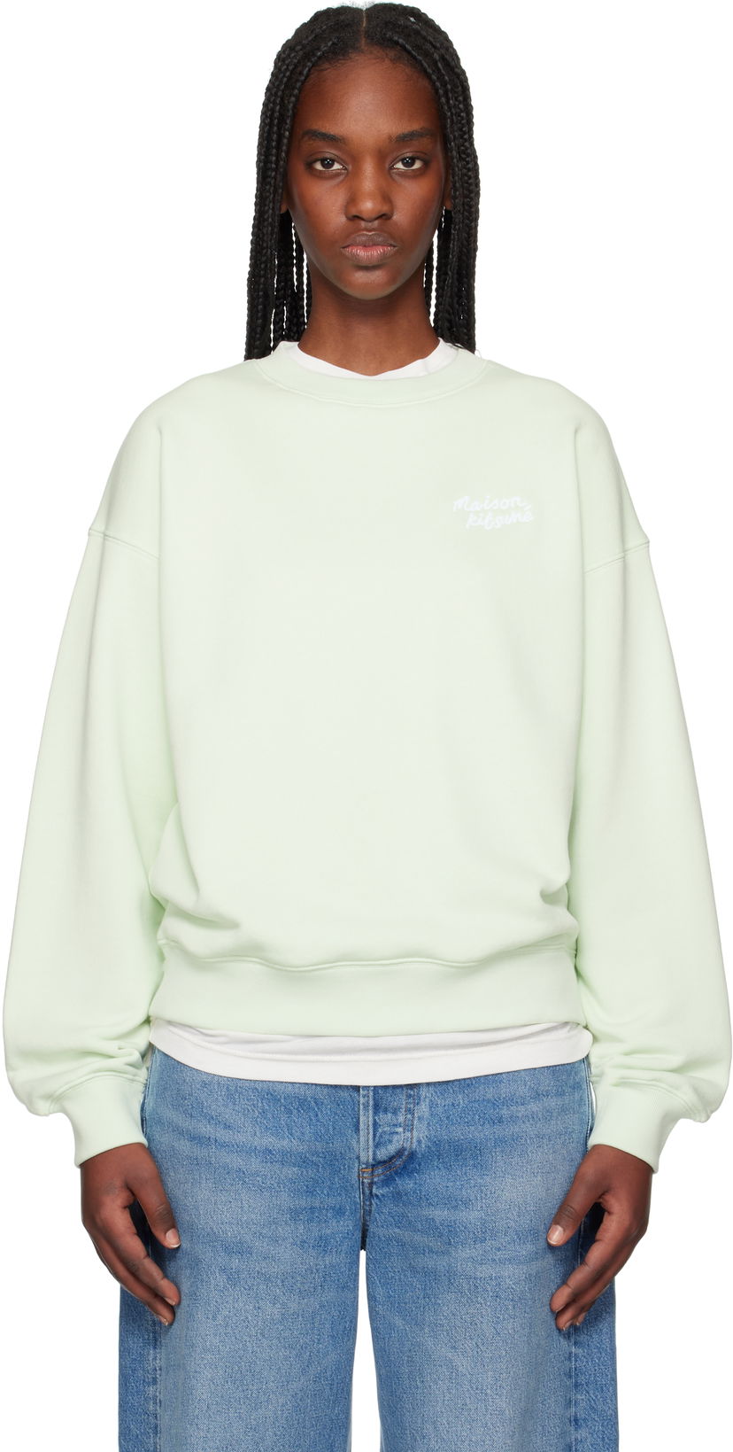 Villapaita MAISON KITSUNÉ Maison Kitsuné Handwriting Comfort Sweatshirt Vihreä | MW00314KM0321