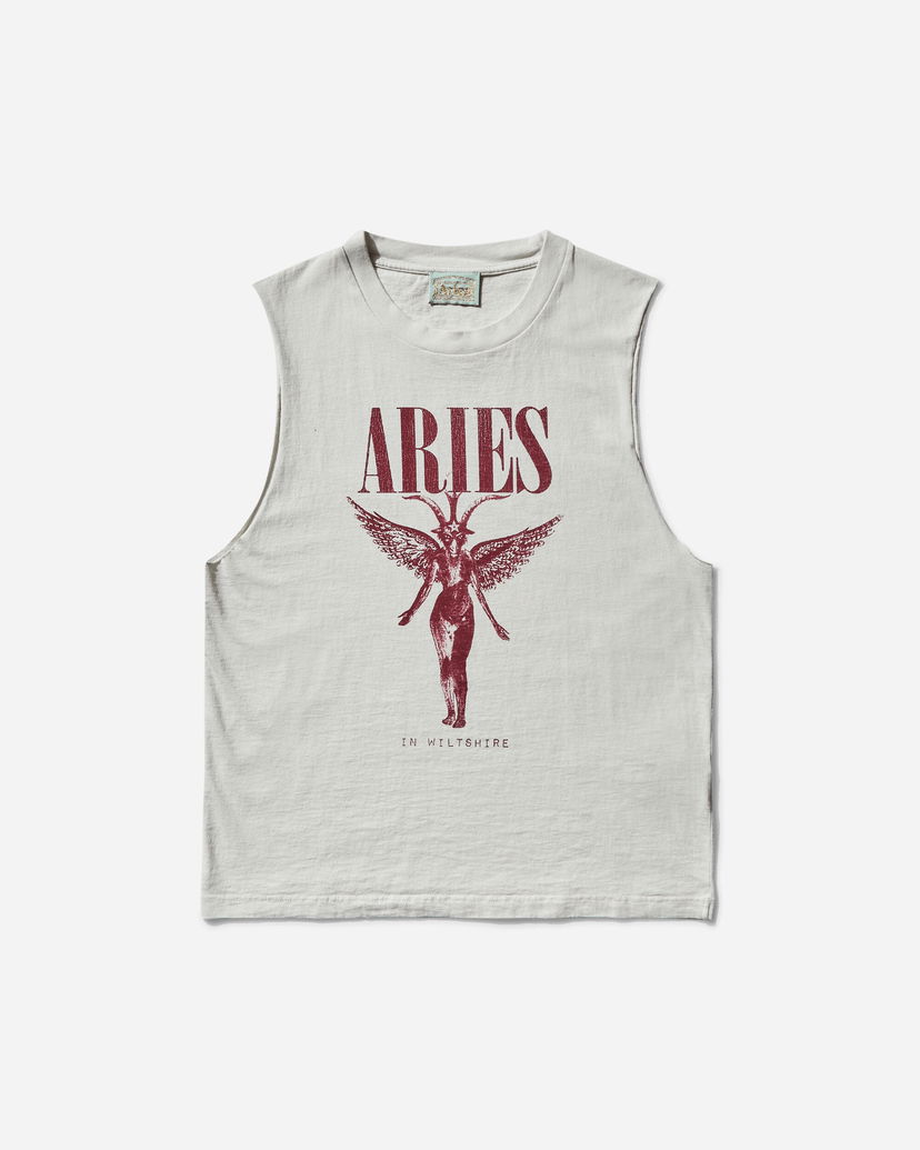 Tankkitoppi Aries Faded Muscle Vest Beige | AR4002703 OFFWHT