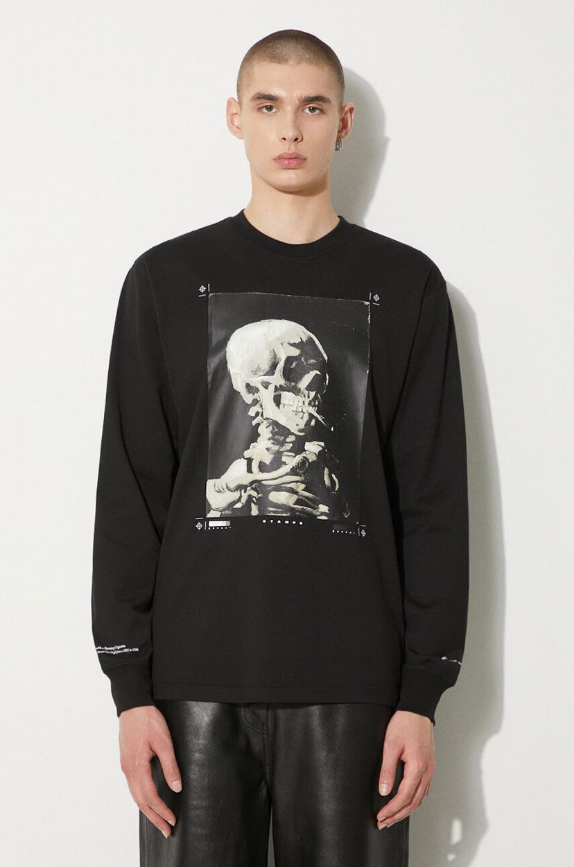 T-paita Stampd STAMPD Skeleton Relaxed Fit Graphic Long Sleeve T-Shirt Musta | SLA.M3249LT.BLK