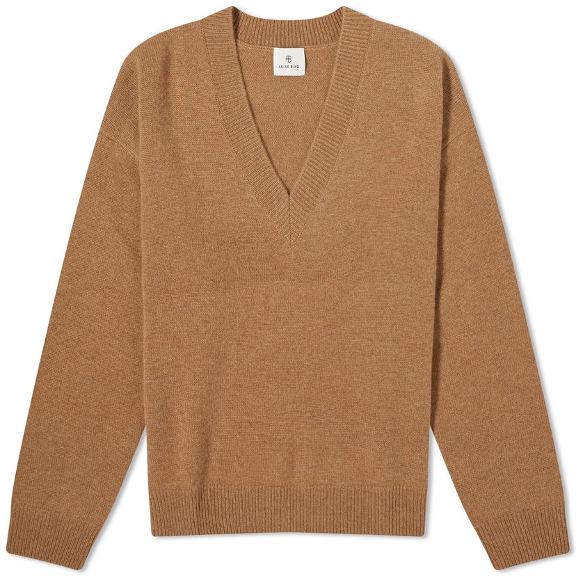 Villapaita Anine Bing Lee V-Neck Jumper Ruskea | A-09-3280-200