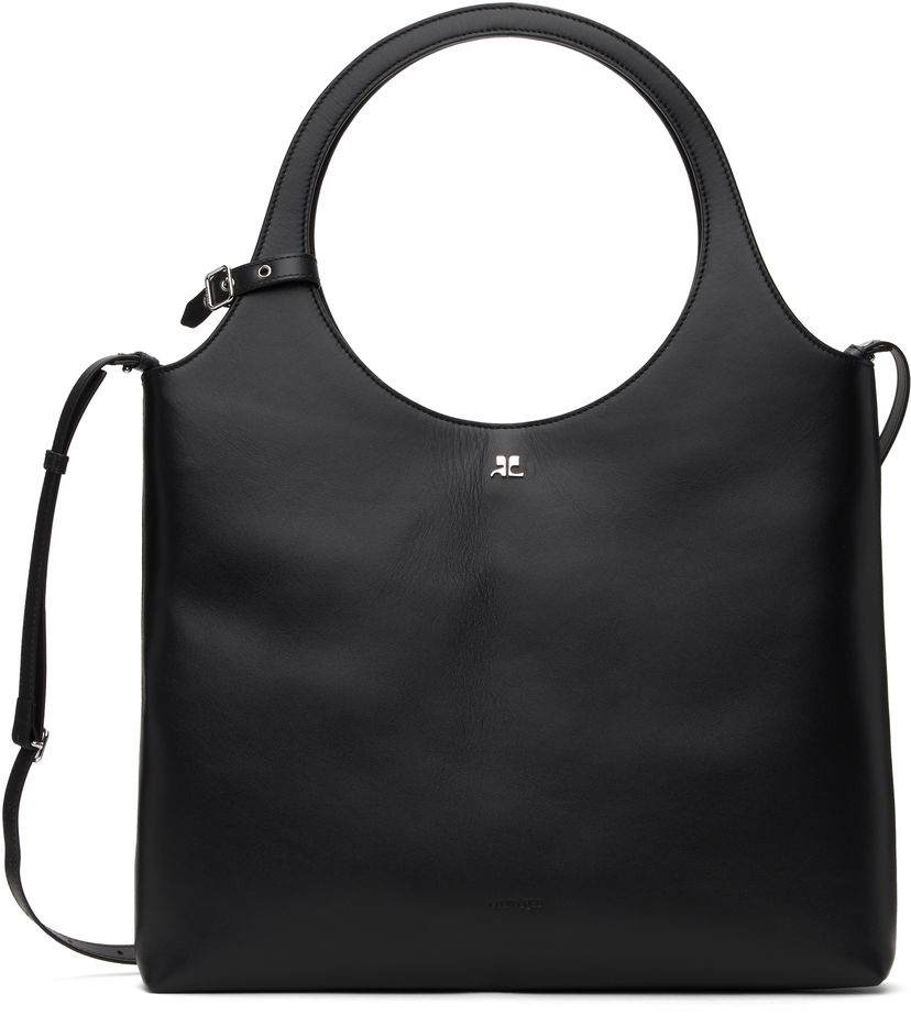 Käsilaukku Courrèges Courrèges Holy Day Leather Tote Bag Musta | 125GSA161CR0065