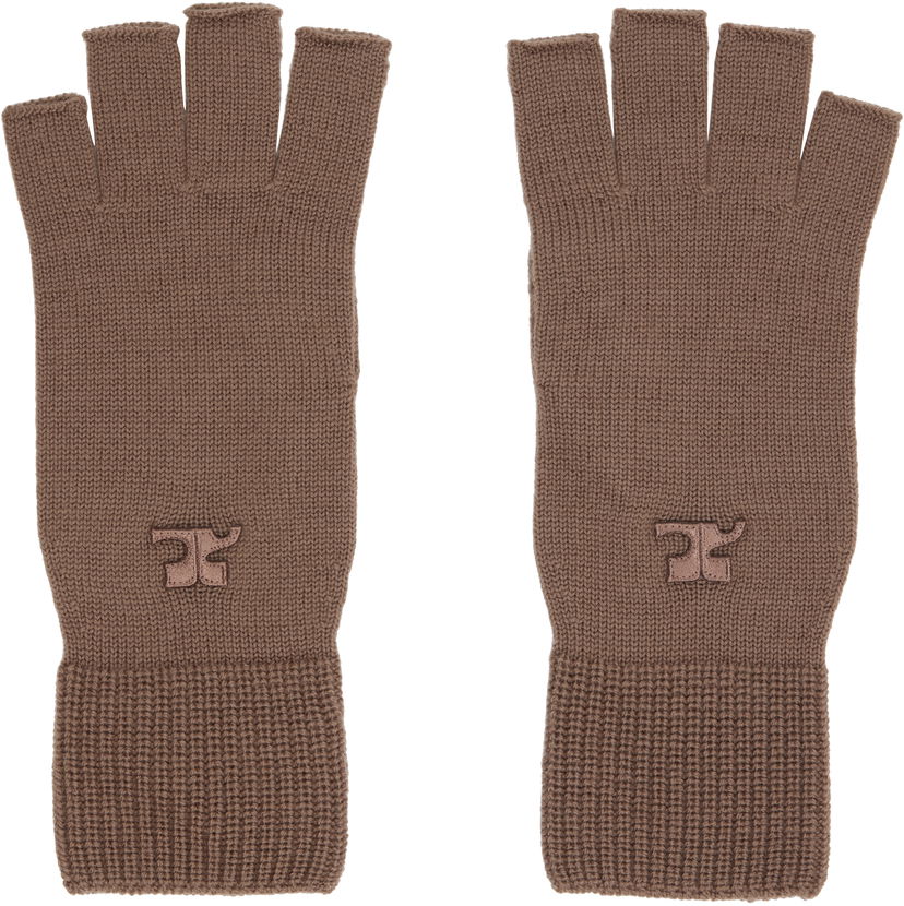 Käsineet Courrèges Courrèges Wool Fingerless Gloves Ruskea | 325MGT031FI0036