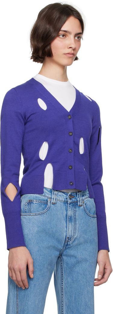 Villapaita JW Anderson JW Anderson Slit Cardigan Violetti | KW1413-YN0440, 1