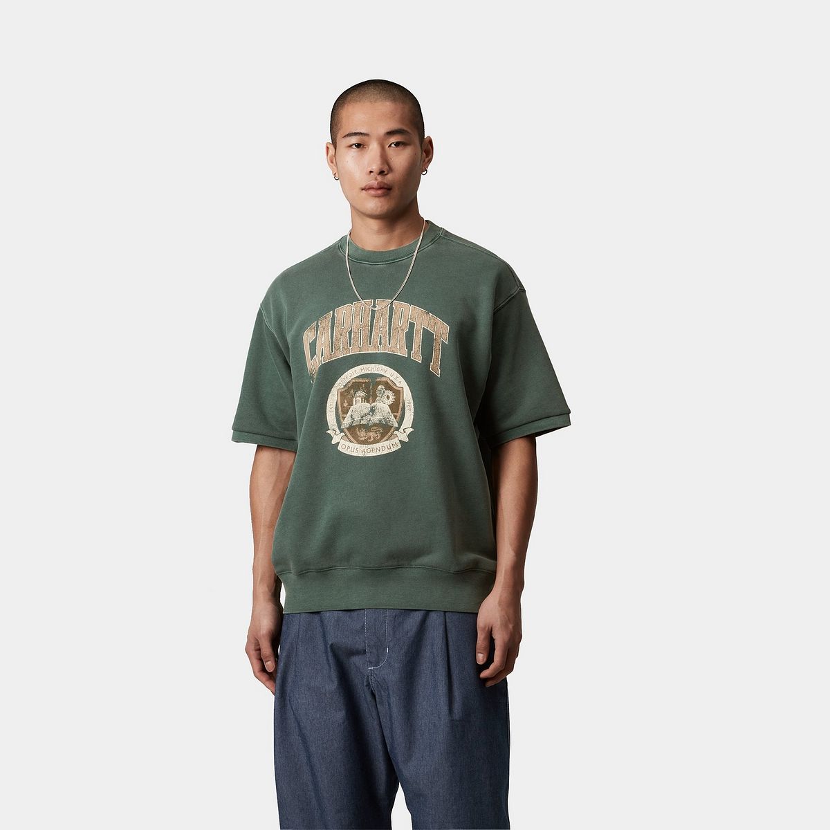 Villapaita Carhartt WIP Carhartt WIP Library Short Sleeve Sweatshirt Vihreä | I034727_9, 0