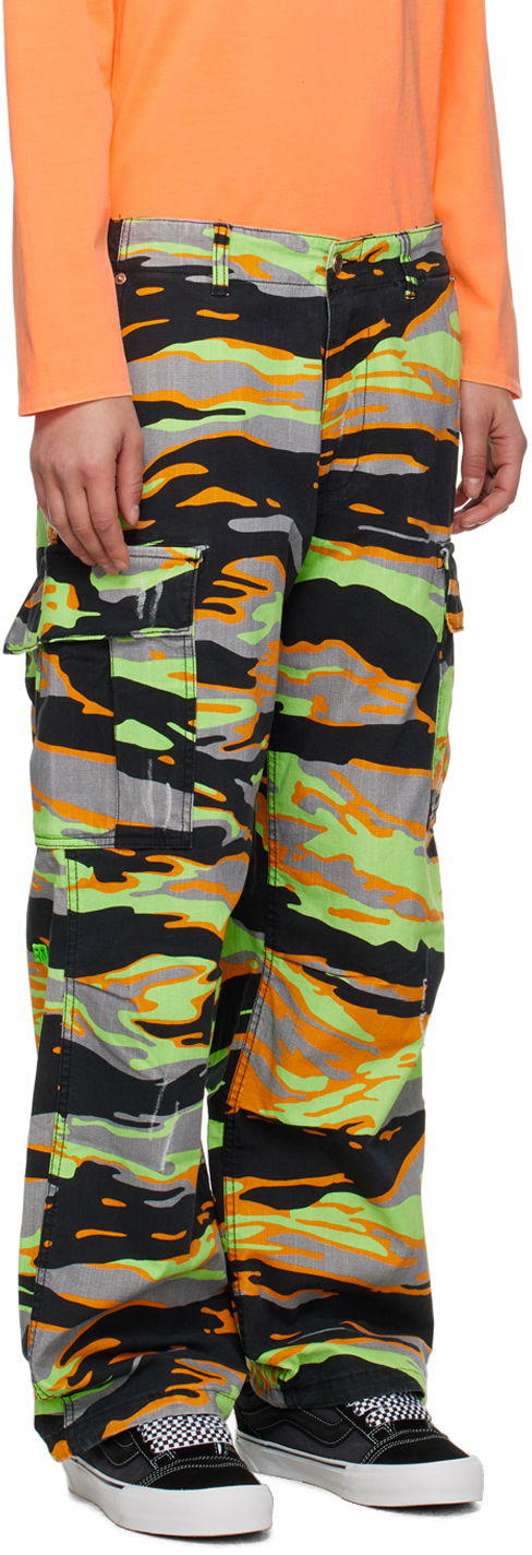 Cargo housut ERL ERL Printed Denim Cargo Pants Vihreä | ERL06P003, 1