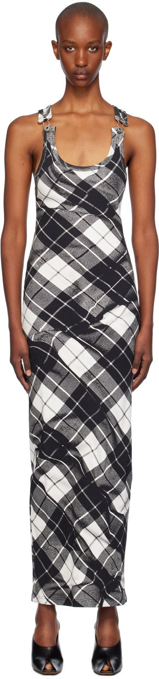 Mekko Jean Paul Gaultier Gaultier Tartan Maxi Dress Musta | 24/31-F-RO302-J565-000201